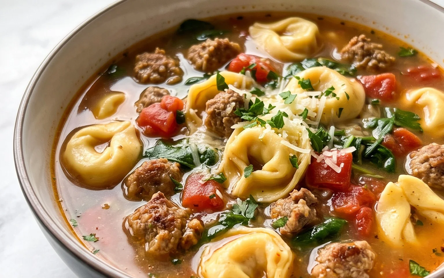 Easy Italian Sausage Tortellini Soup Recipe