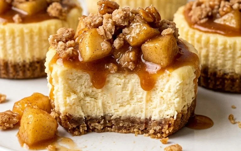 Apple Crisp Mini Cheesecakes