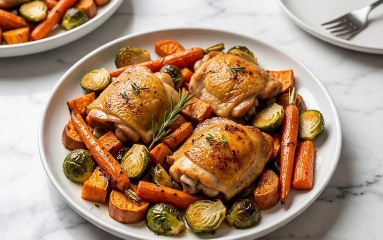 Easy Autumn Chicken Dinner with Roasted Vegetables